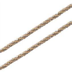 Collana Corda Oro Giallo con Veneta Oro Bianco 58cm x 2.2mm