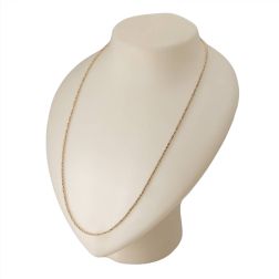 Yellow Gold Rope Necklace with White Gold Venetian 58cm x 2.2mm