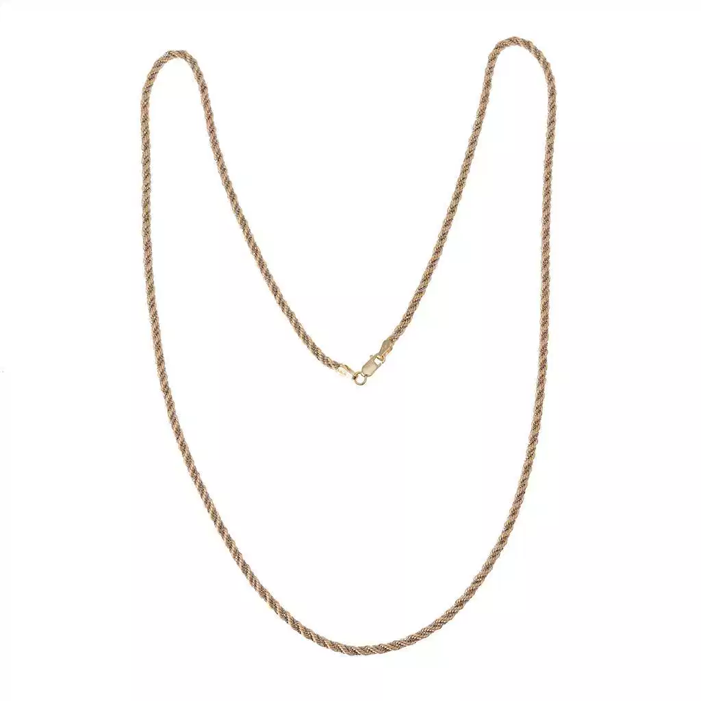 Collana Corda Oro Giallo con Veneta Oro Bianco 58cm x 2.7mm