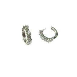 Round Hoops White Gold 30 Diamonds