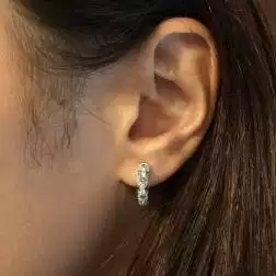 Round Hoops with Diamonds and Emeralds photo of worn