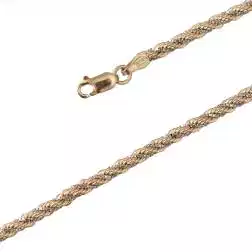 Bracciale Corda Oro Giallo con Veneta Oro Bianco 15.50cm x 2.7mm