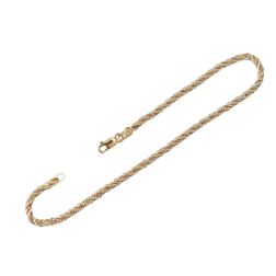 Rope Bracelet Yellow Gold with White Gold Venetian 16.50cm x 2.70mm
