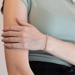 Rope Bracelet Yellow Gold with White Gold Venetian 15.50 x 3.30mm