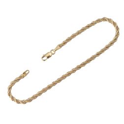 Bracciale Corda Oro Giallo con Veneta Oro Bianco 16.50 x 3.3mm