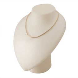 Rope Necklace Yellow Gold with White Gold Venetian 40cm x 3.30mm