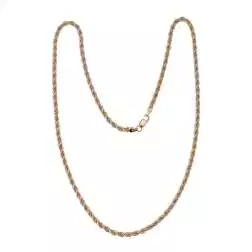 Girocollo Corda Oro Giallo con Veneta Oro Bianco 40cm x 3.3mm