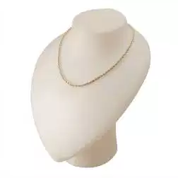 Girocollo Corda Oro Giallo con Veneta Oro Bianco 40cm x 3.3mm