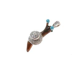 Snail Pendant with Diamonds