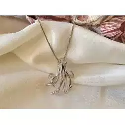 Ciondolo Polpo Piccolo Diamanti e Zaffiri Gialli