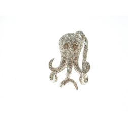 Anello Polpo Diamanti oro bianco 18kt