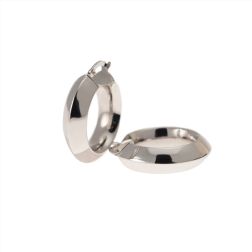 White gold 2.50cm x 7mm Arrow Hoops