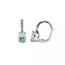 Orecchini monachella Acquamarina 7mm x 5mm e Diamanti