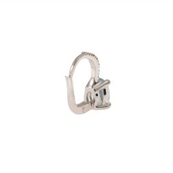 Aquamarine 7mm x 5mm and diamond earrings