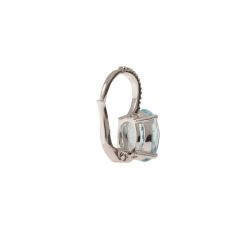 Aquamarine 9mm x 7mm and Diamond Earrings