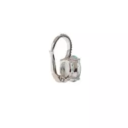 Orecchini monachella Acquamarina 9mm x 7mm e Diamanti
