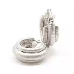 Boccole a più fili godronate in Oro Bianco 18kt