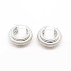 Boccole a più fili godronate in Oro Bianco 18kt
