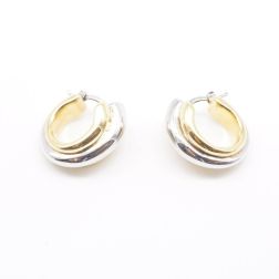 Rounded hoops in White and Yellow Gold