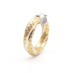 Boccole Satinate in Oro Giallo e Bianco