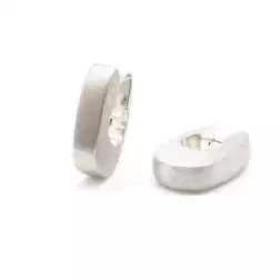 Boccole satinate in oro bianco 18 kt