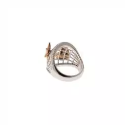Anello Design Stella e Cuore con Diamanti e Zaffiri Blu