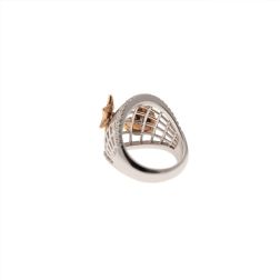 Star and Heart Design Ring with Diamonds and Blue Sapphires