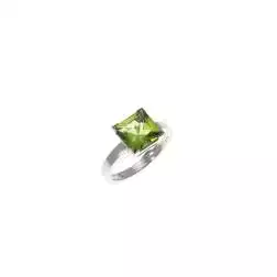Anello Solitario con Peridoto Oro Bianco Anello Solitario con Peridoto Oro Bianco
