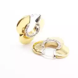 Boccole a fiore in oro giallo 18kt con zirconi laterali