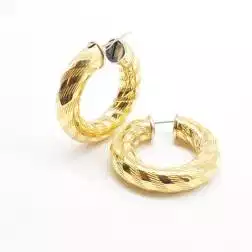 Boccole in oro giallo 18kt con motivi tratteggiati