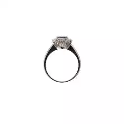 Anello Kate con Iolite 9x7mm e 18 Diamanti in Oro Bianco