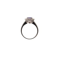 Kate White Gold Ring with Iolite and Diamonds
