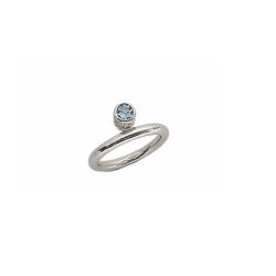Anello Solitario Design con Acquamarina e Diamanti