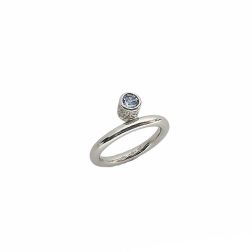 Anello Solitario Design con Acquamarina e Diamanti