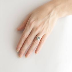 Kate White Gold Ring with Acquamarine and Diamonds photo worn
