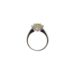 Kate White Gold Ring with Peridot and Diamonds