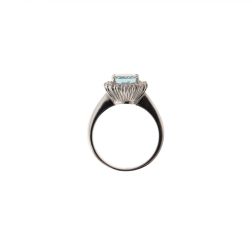 Kate White Gold Ring with Acquamarine and Diamonds