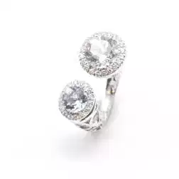Anello Design Aperto Acquemarine e Diamanti