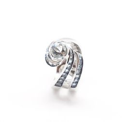 Anello Vortice acquamarina