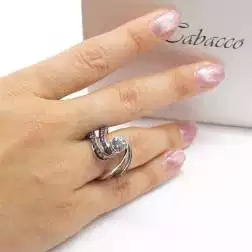 Photo of worn Vortice 37 Aquamarine Ring in White Gold
