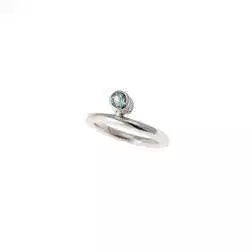 Anello Solitario Design con Acquamarina e Diamanti