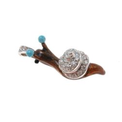 Snail Pendant with Diamonds