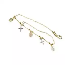 Bracciale con ciondoli Croce e Madonnina