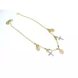 Bracciale con ciondoli Croce e Madonnina