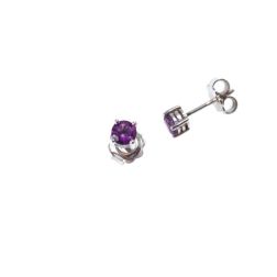 Solitaire Earring with Amethyst Bezel with 3 circles