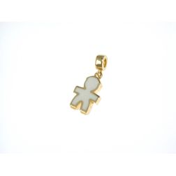 Pendant Synthesis Enamel Baby white on yellow gold