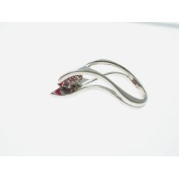 Anello Scultura Trilogy con Rubini