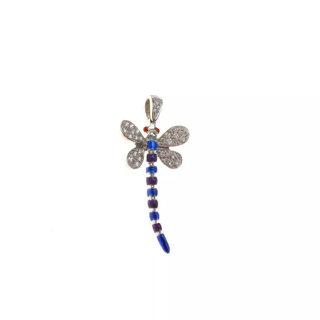 Ciondolo Libellula Viola e Blu