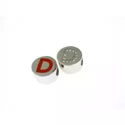 Ciondolo Iniziale Smaltata Rotonda oro bianco e diamanti D Rossa