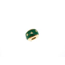 Stars and enamel pendant green